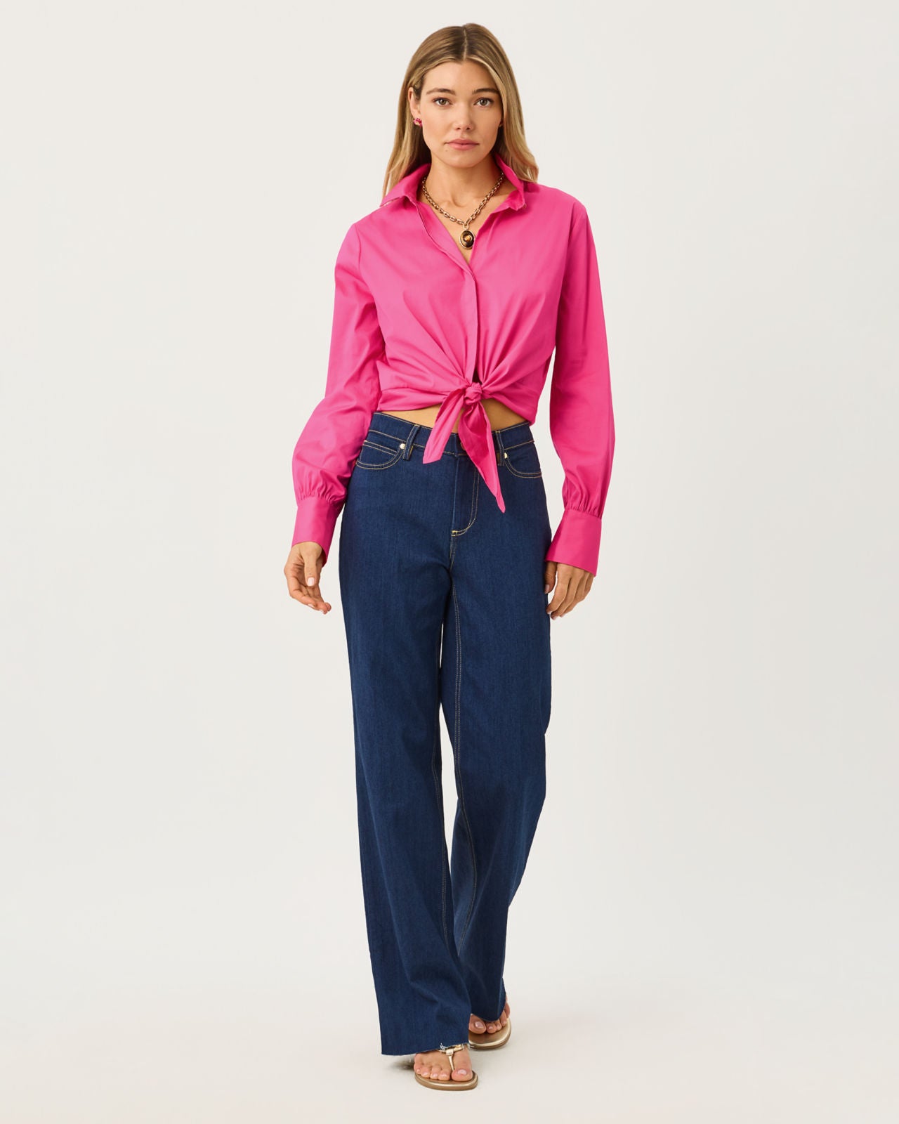 The Tie Lilly Shirt In Pink Aster