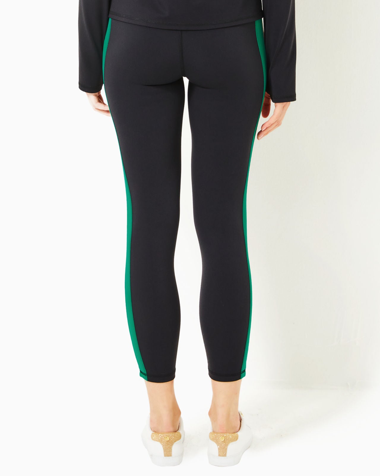 Weekender High Rise Midi Leggings In Noir Colorblock