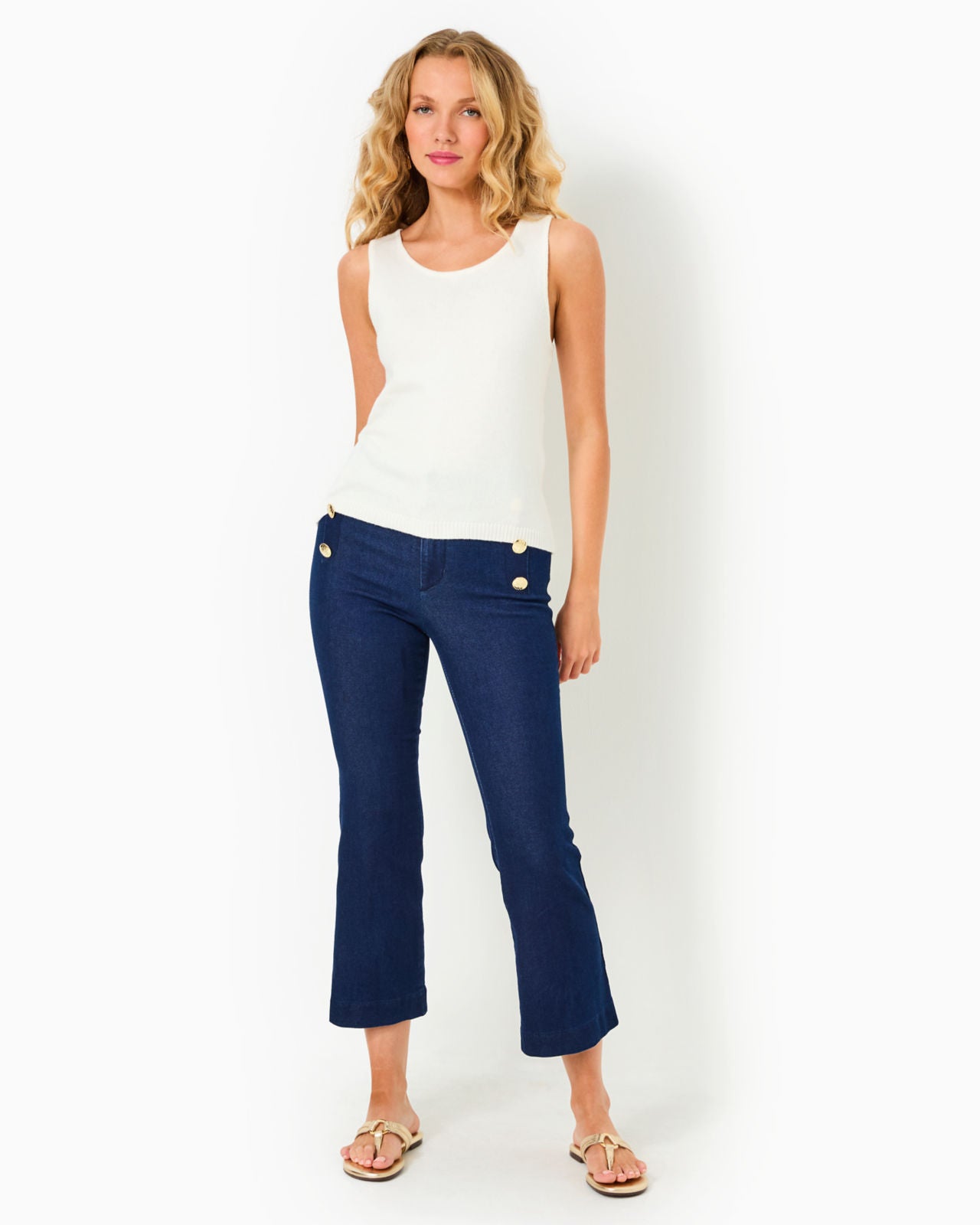 Parrish High Rise Crop Flare In Cosmic Wash