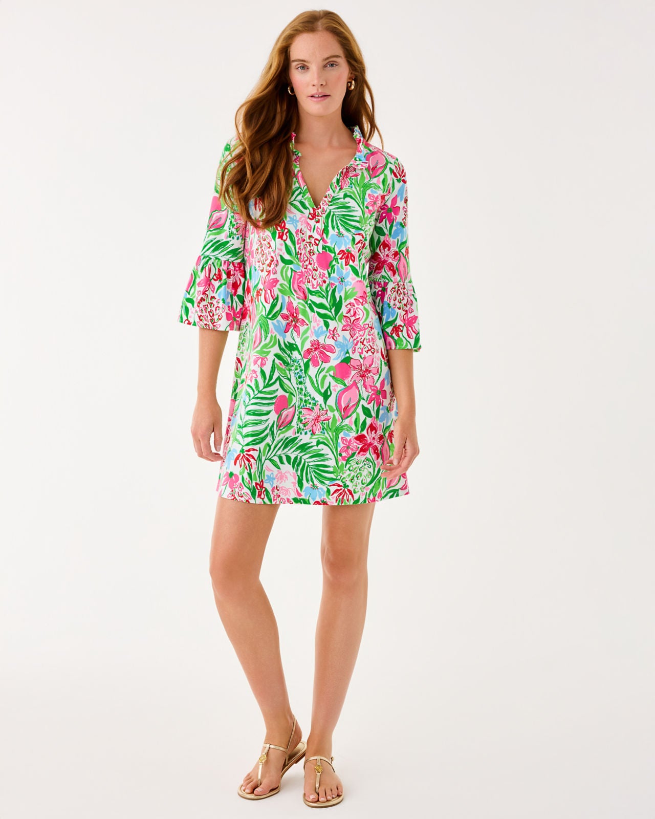 Hayes Dress In Multi Glowing Gardens