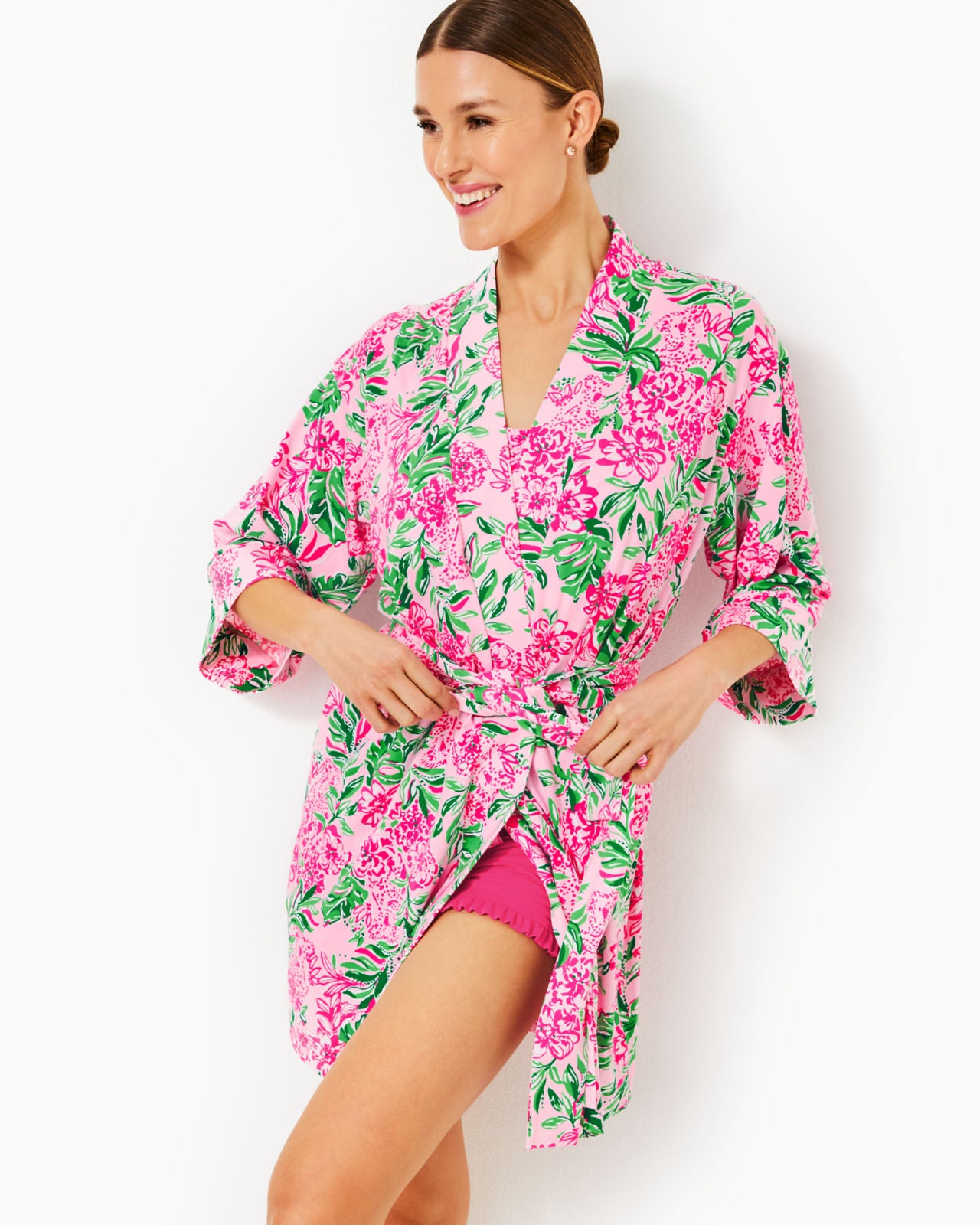 Cason PJ Robe In Conch Shell Pink Koala La La