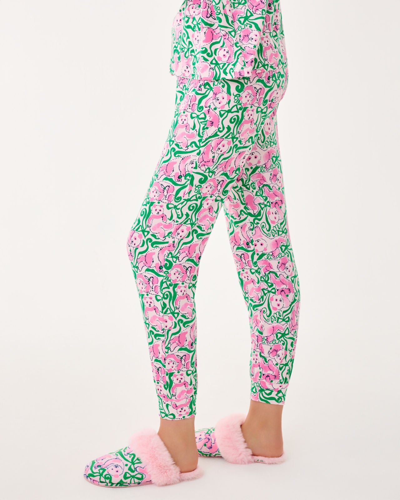 Jeffers PJ Pant In Pink Quartz Panda N Bows