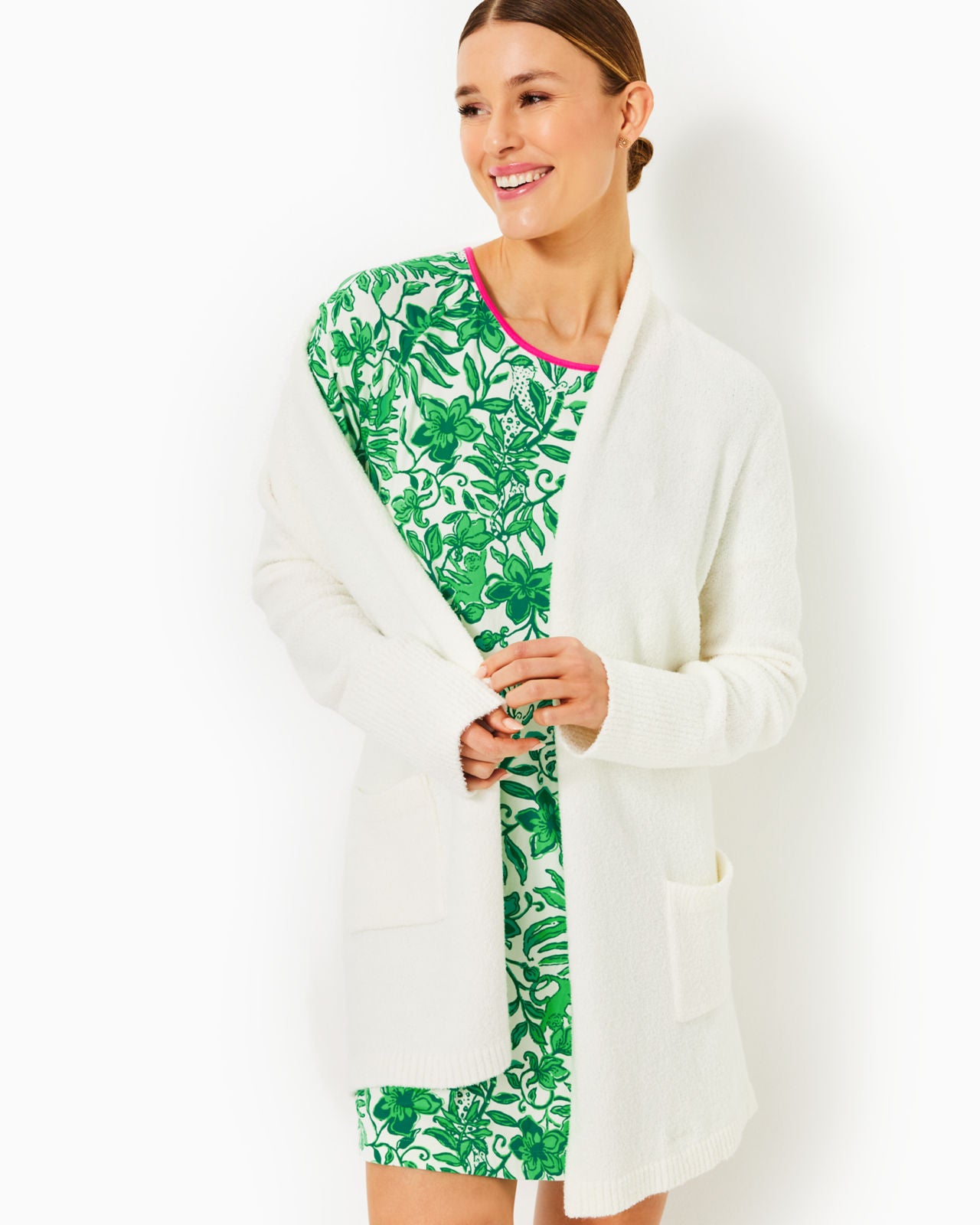 Margene PJ Sleep Dress In Fiddle Leaf Green Lil Escape Plan