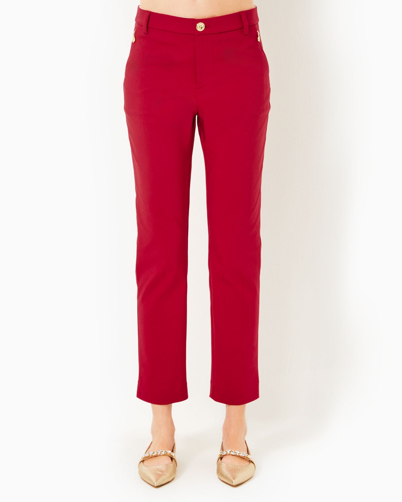 Ana High Rise Pant In Malbec Red