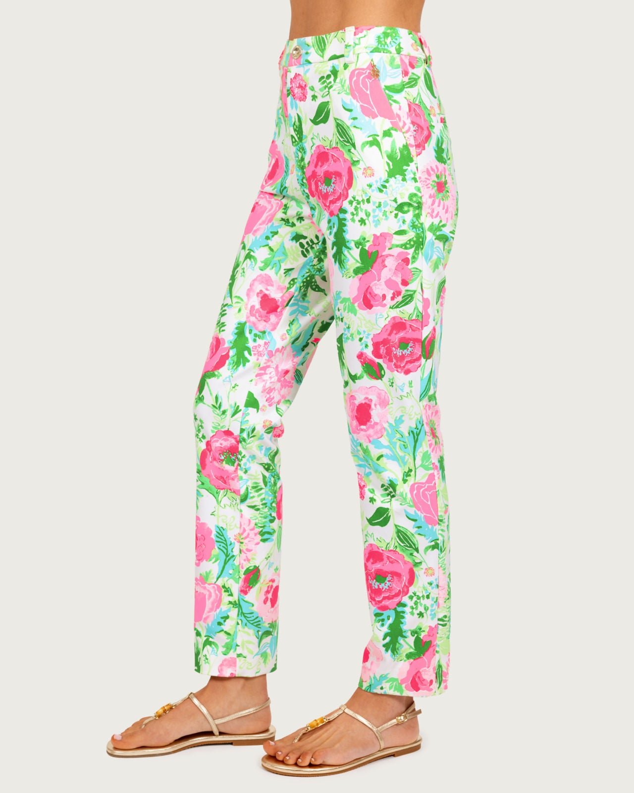 Ana High Rise Pant In Multi Poppy Party