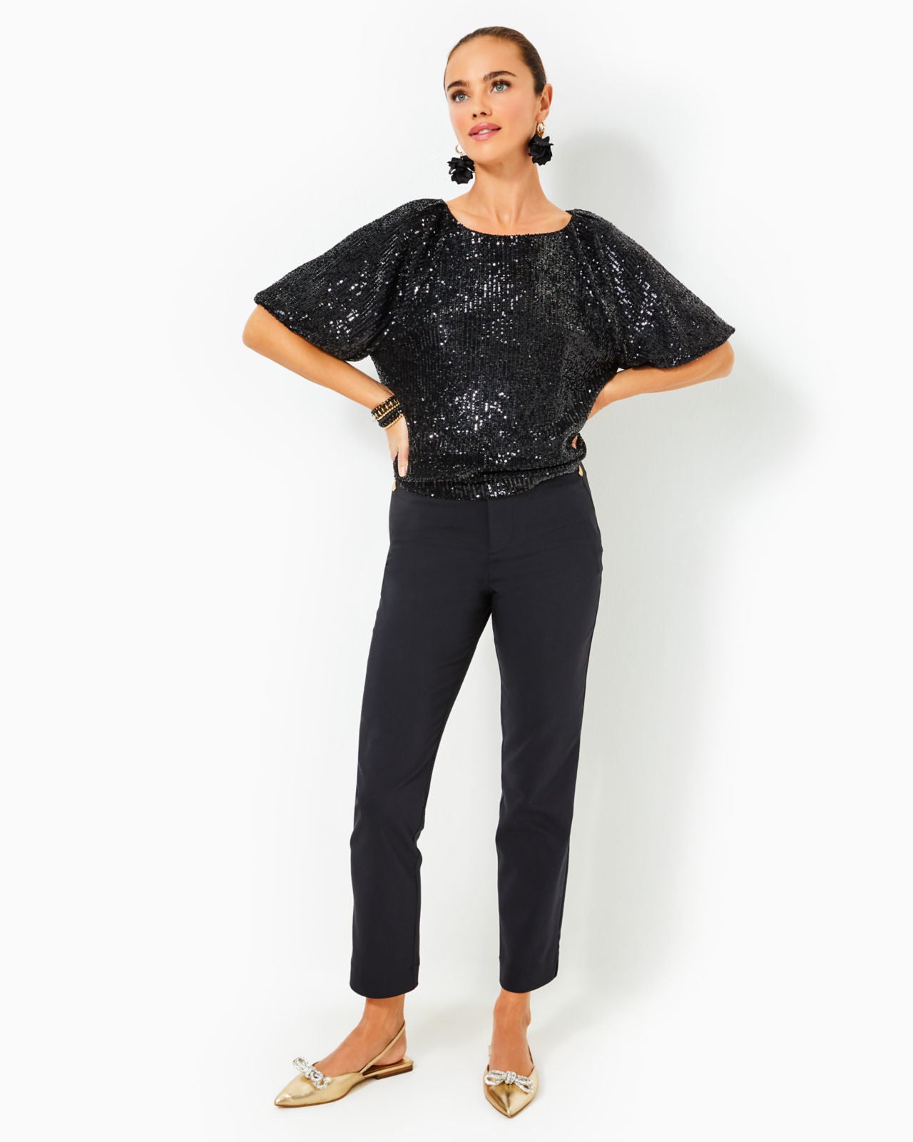 Ana High Rise Pant In Noir