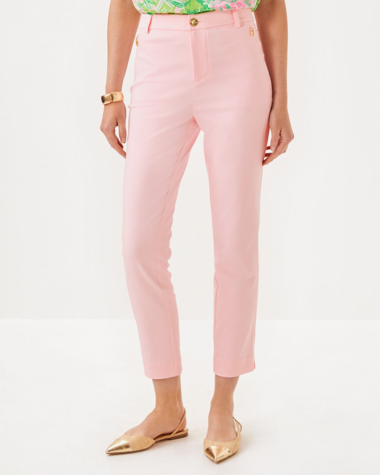 Ana High Rise Pant in Pink Muse