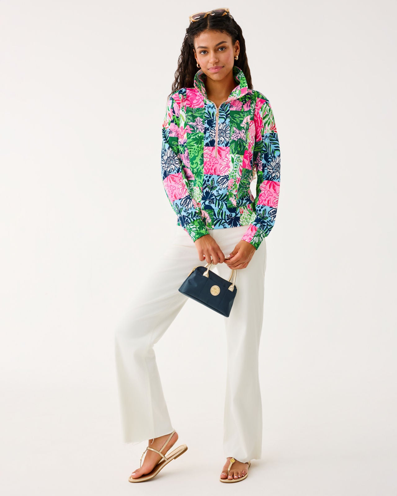 Eleni UPF 50+ Pullover In Multi Party Punch Patch