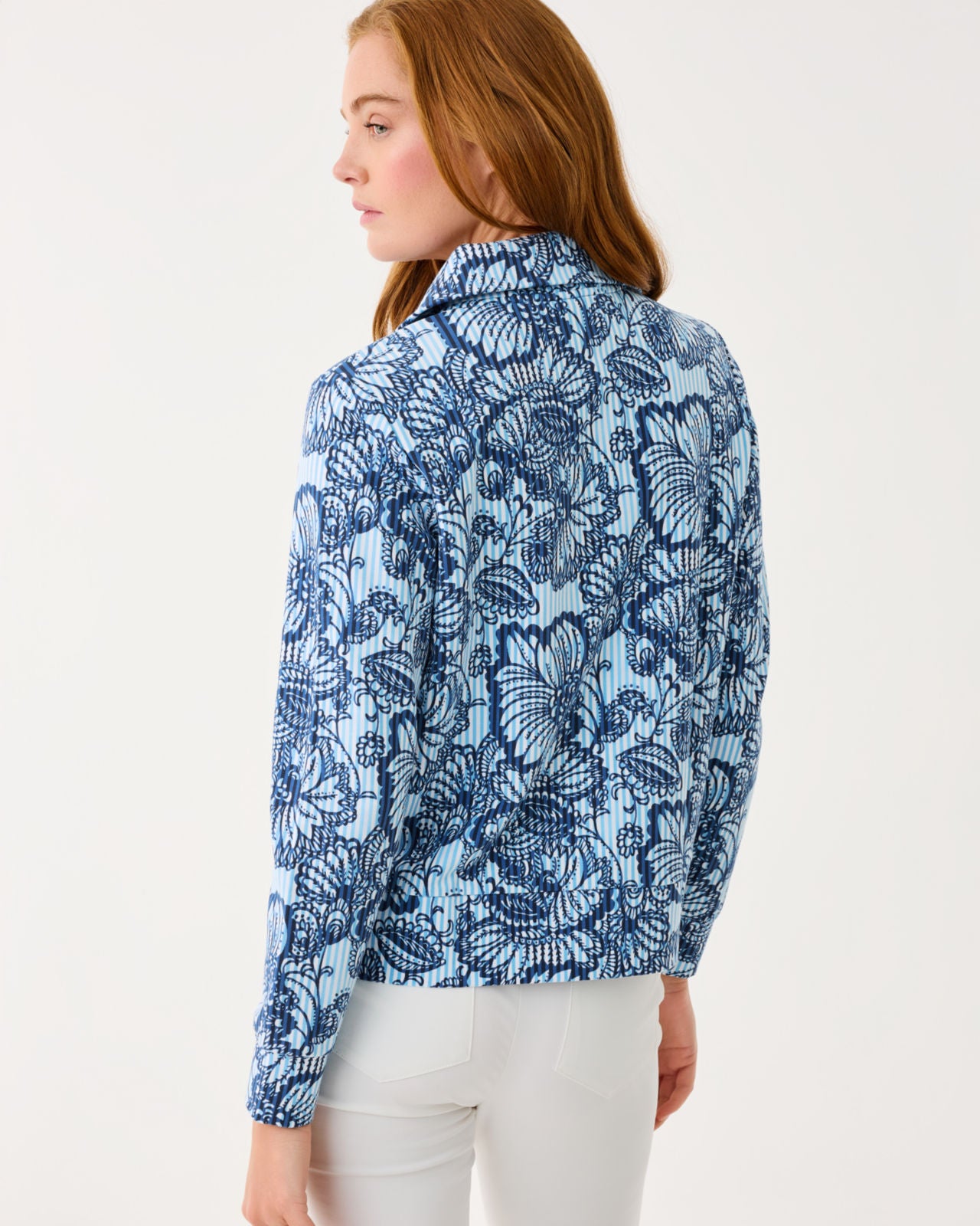 Eleni UPF 50+ Pullover In Starlight Navy Proud As A Peacock