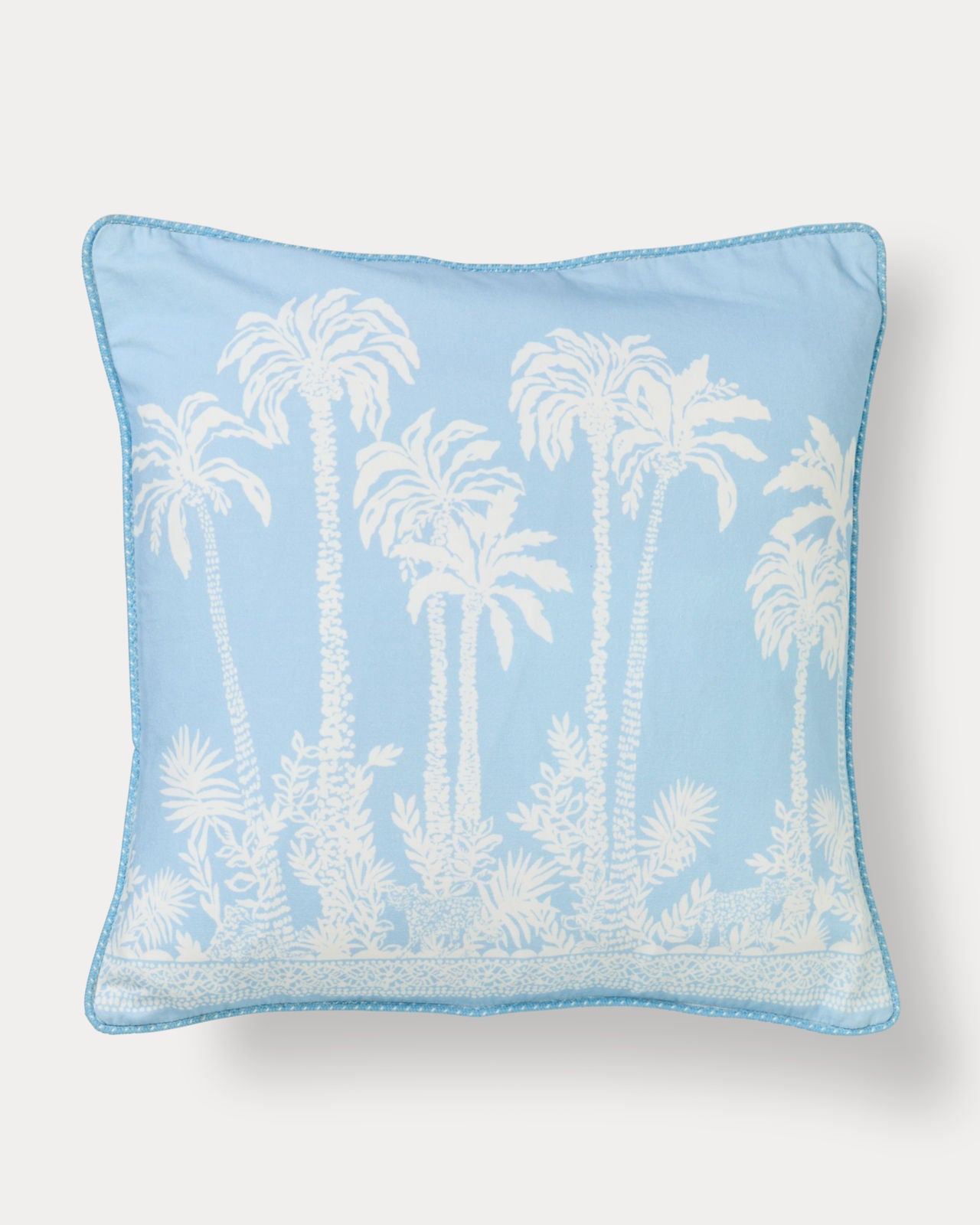 Double Sided Printed Pillow Cover in Bluette Palms Way