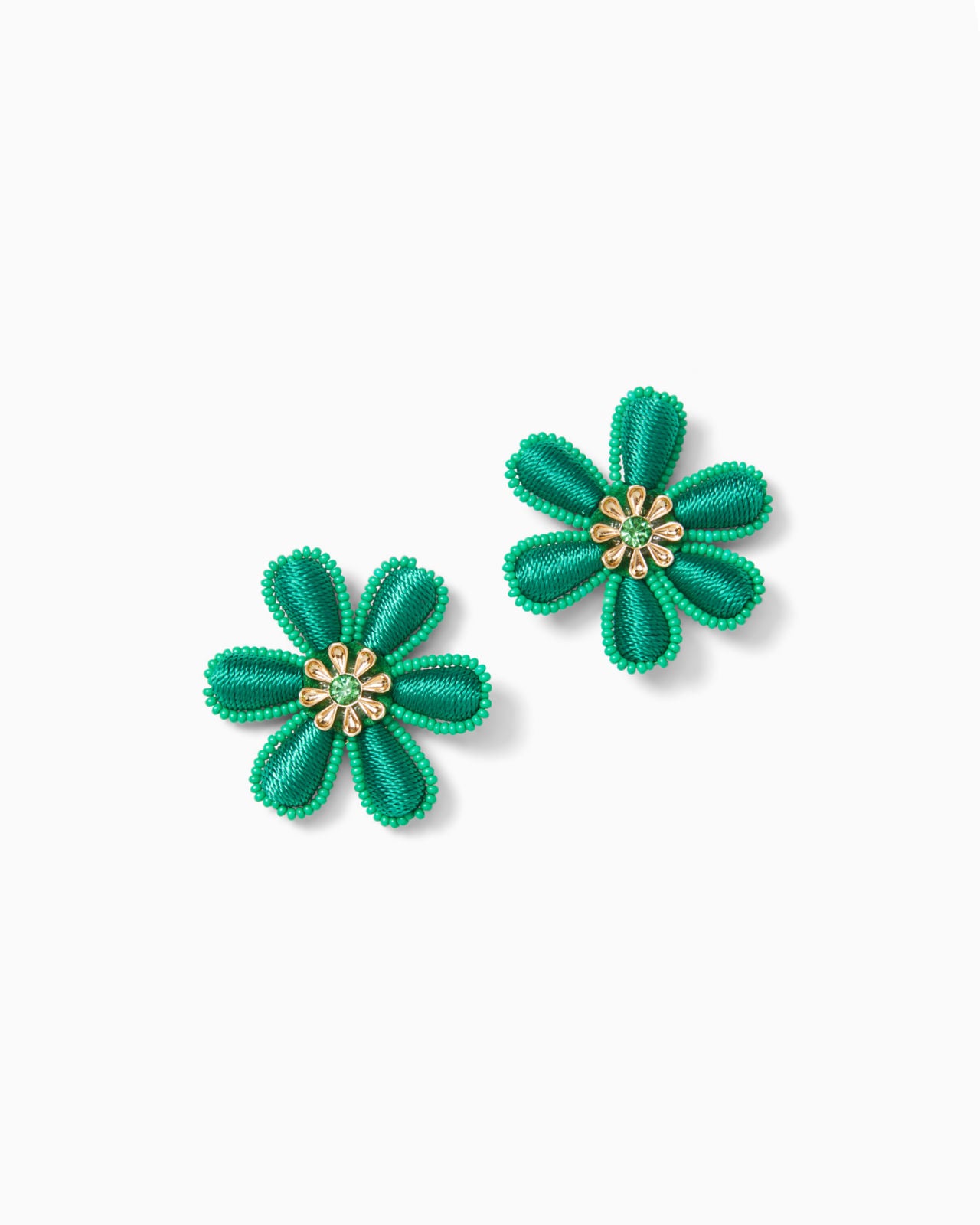 Petal Earrings In Fiddle Leaf Green