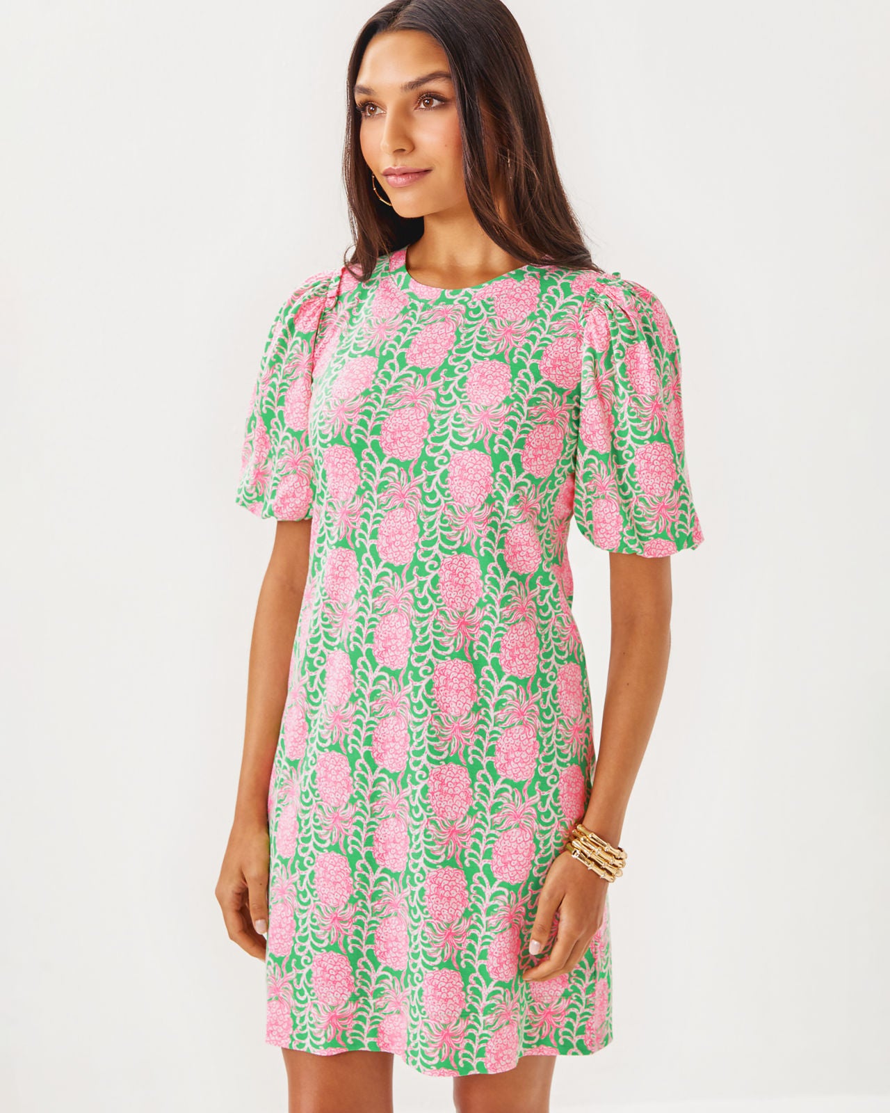 Mercer Dress in Fauna Green Party Like A Pineapple