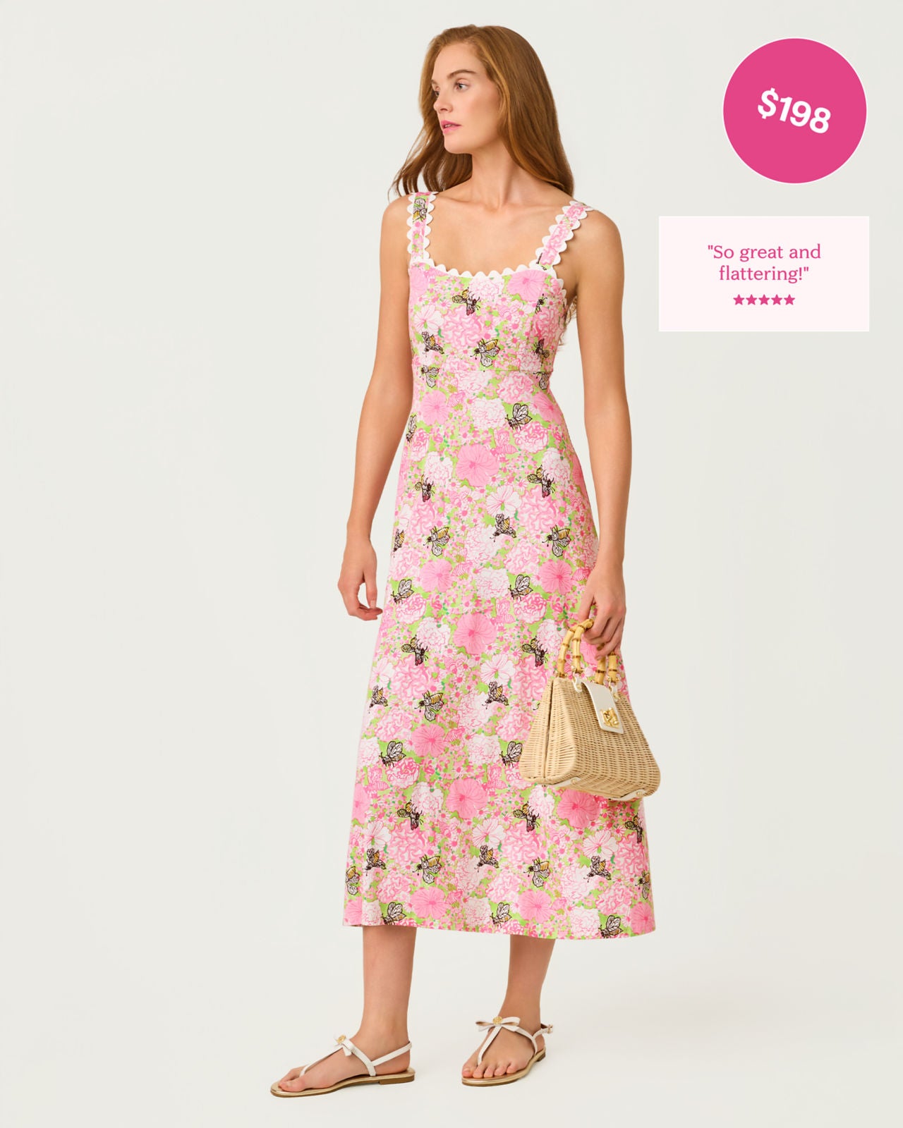 Dwyer Midi Dress In Bees Knees