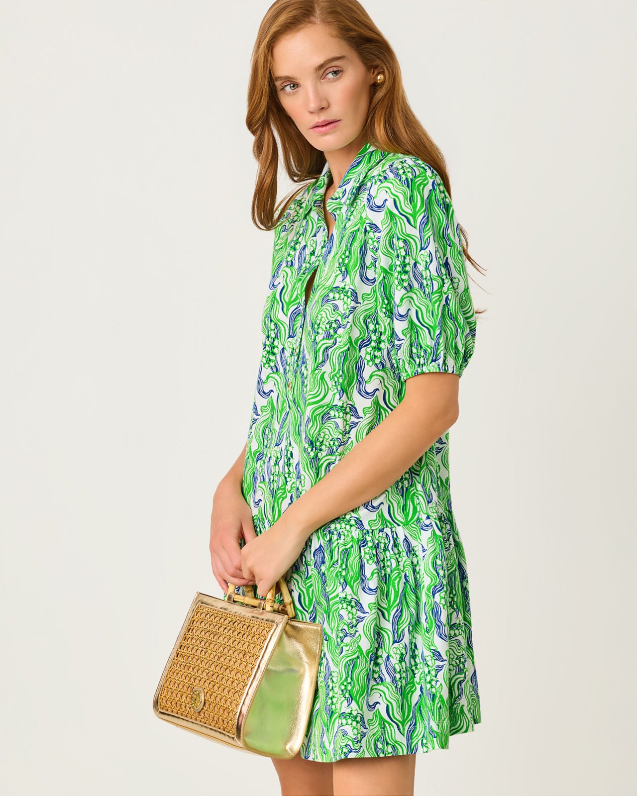 Bingley Dress In Putting Green Lilly Of The Valley