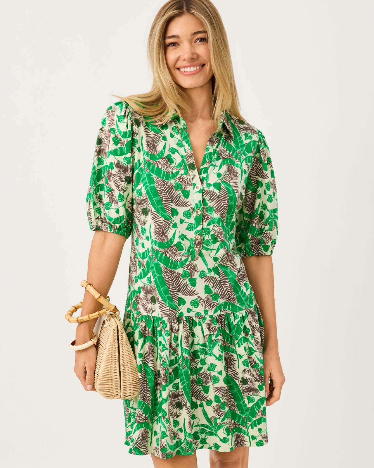 Bingley Dress In Hide And Leaf