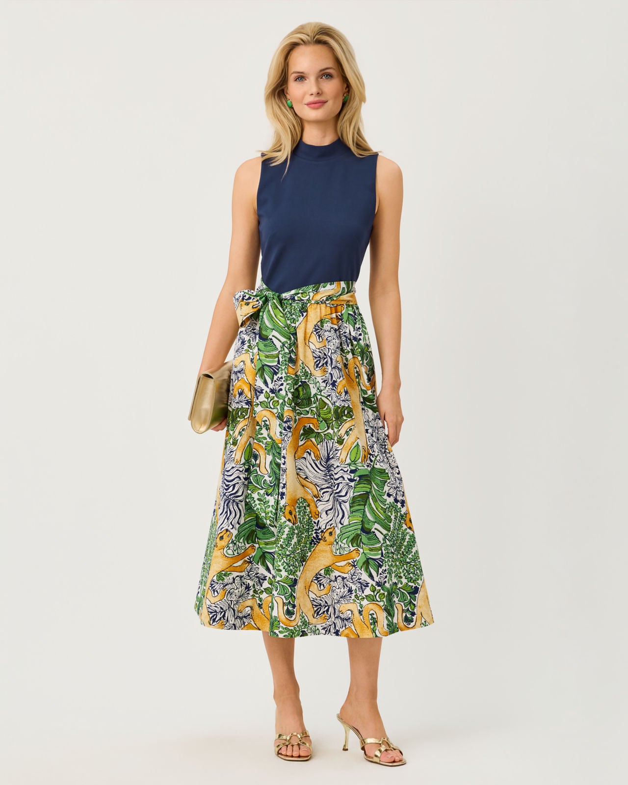 Prima Midi Dress In Palm Prowl