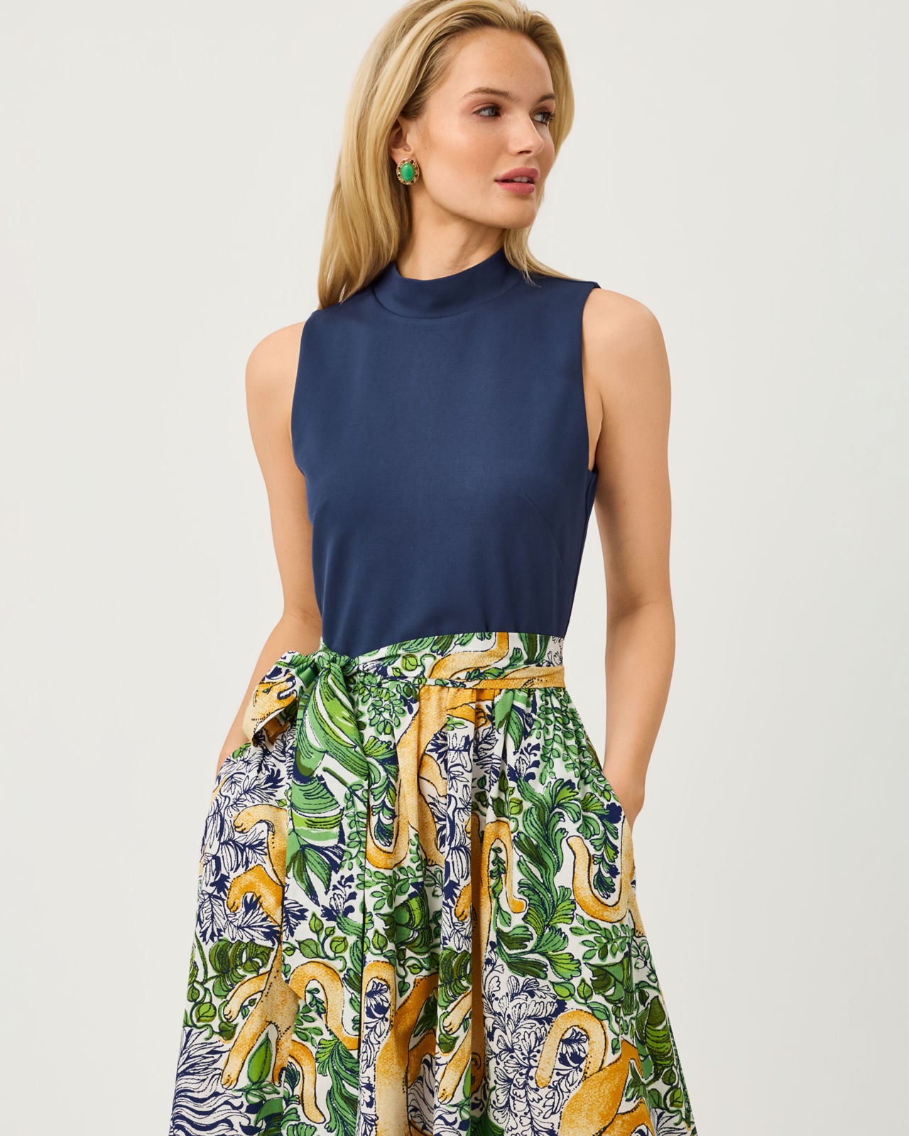 Prima Midi Dress In Palm Prowl