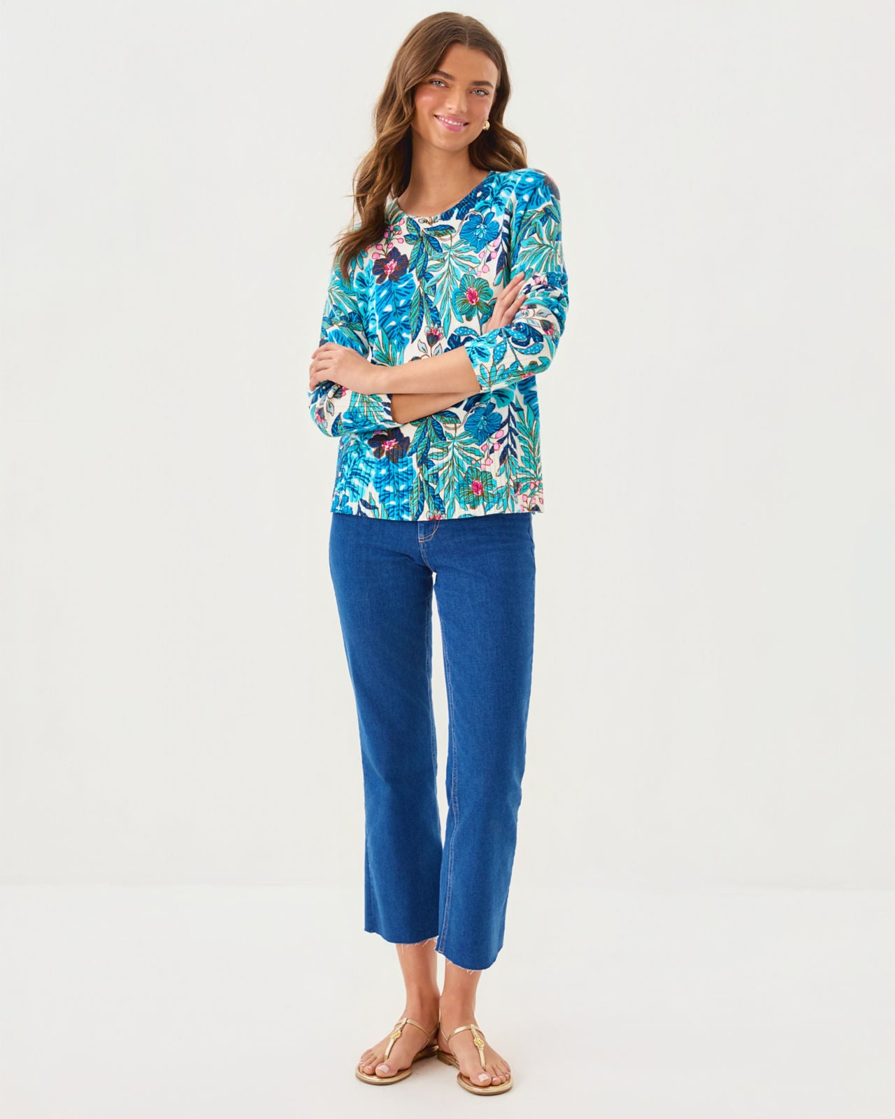 Salima Sweater In Breezy Aqua Best Fronds Forever