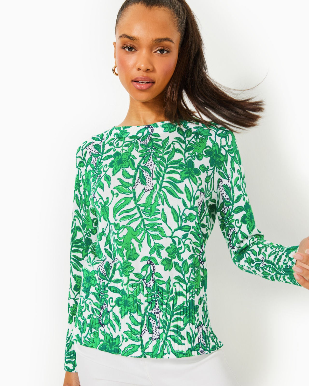 Salima Sweater In Fiddle Leaf Green Lil Escape Plan