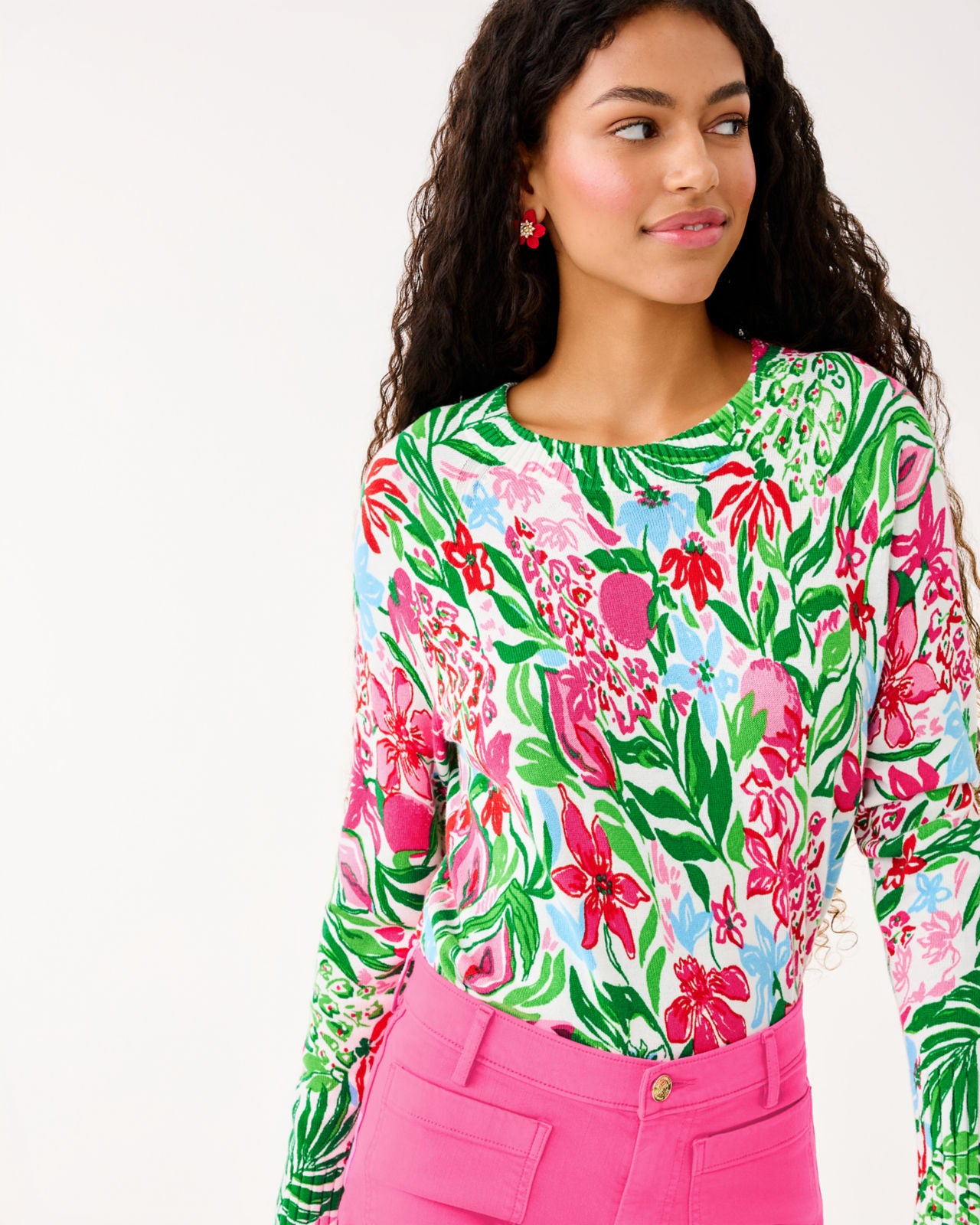 Salima Sweater In Multi Glowing Gardens
