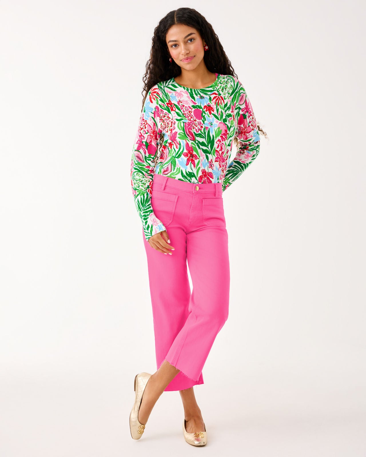 Salima Sweater In Multi Glowing Gardens