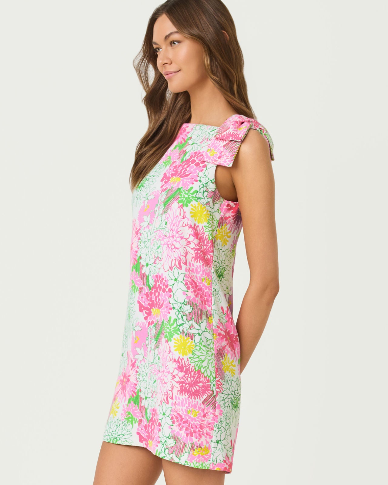 Carmine Shift Dress In Mum Patch