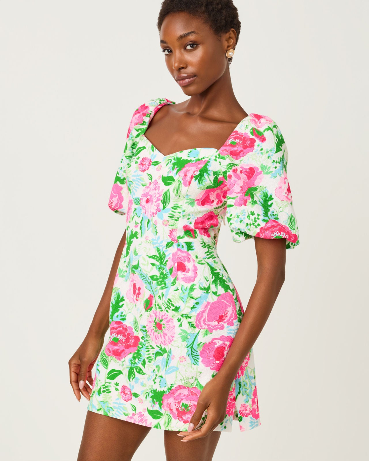 Justina Skirted Romper In Multi Poppy Party