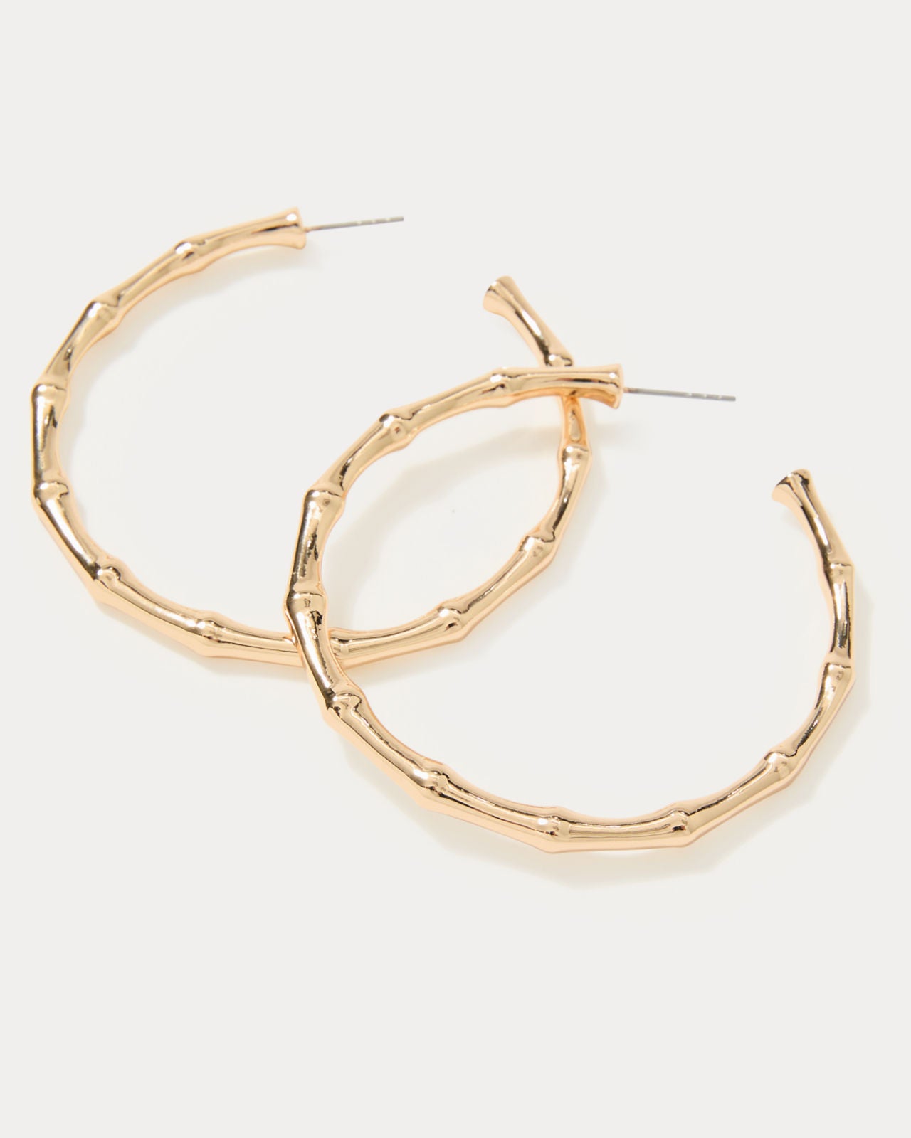 Bamboo Forest Hoop Earrings in Gold Metallic