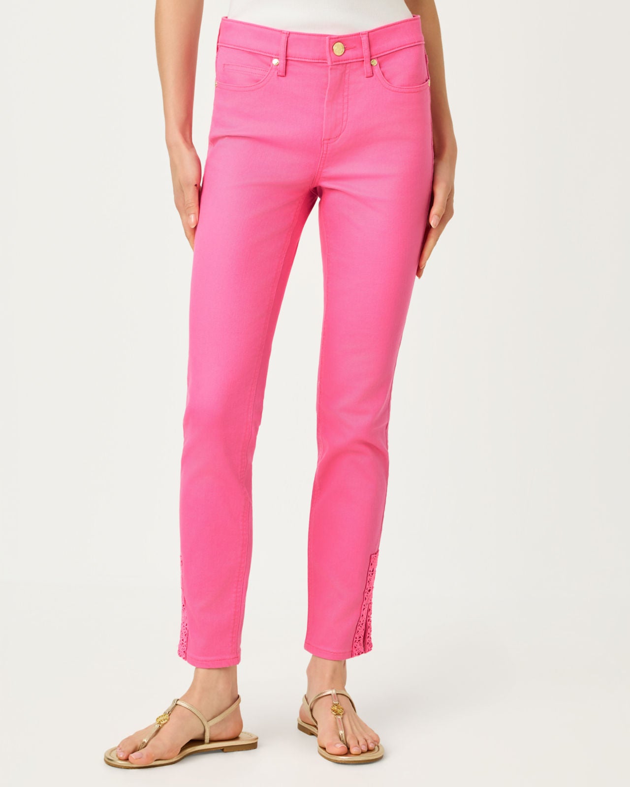 South Ocean High Rise Skinny Pant In Cherry Blossom Pink