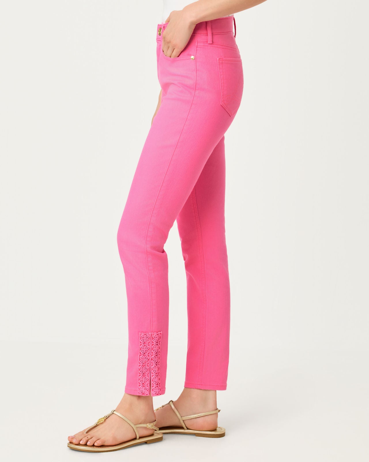 South Ocean High Rise Skinny Pant In Cherry Blossom Pink