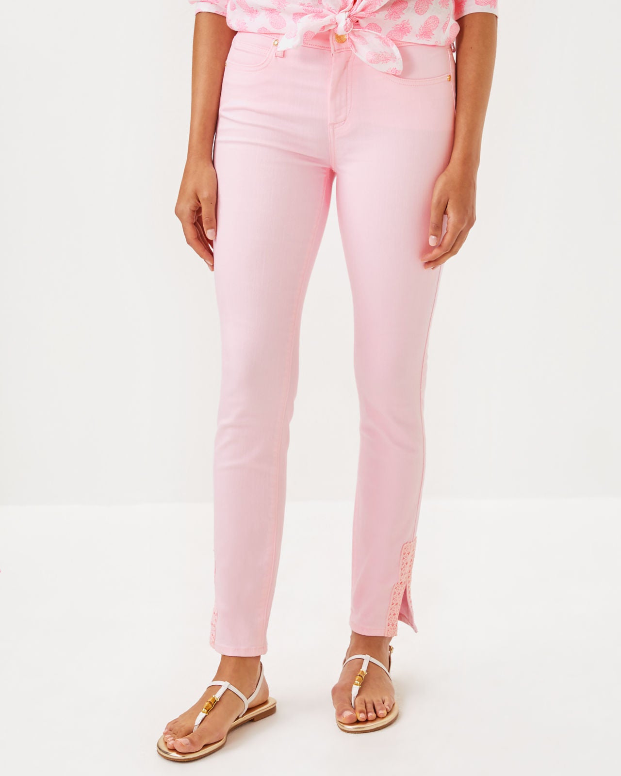 South Ocean High Rise Skinny Jeans in Pink Muse