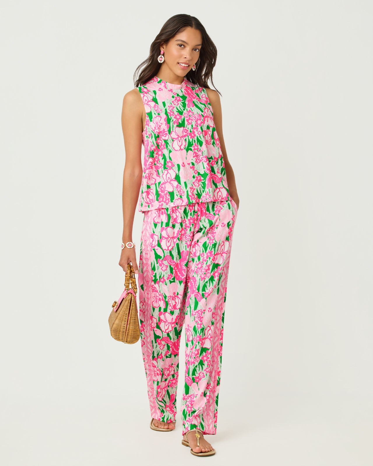 Bal Harbour Stretch Palazzo Pant In Putting Green Hannah