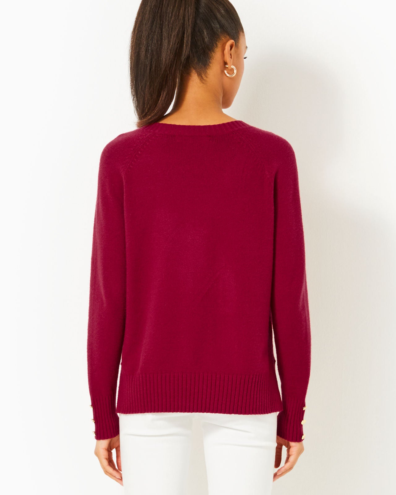 Kaycee Sweater In Malbec Red