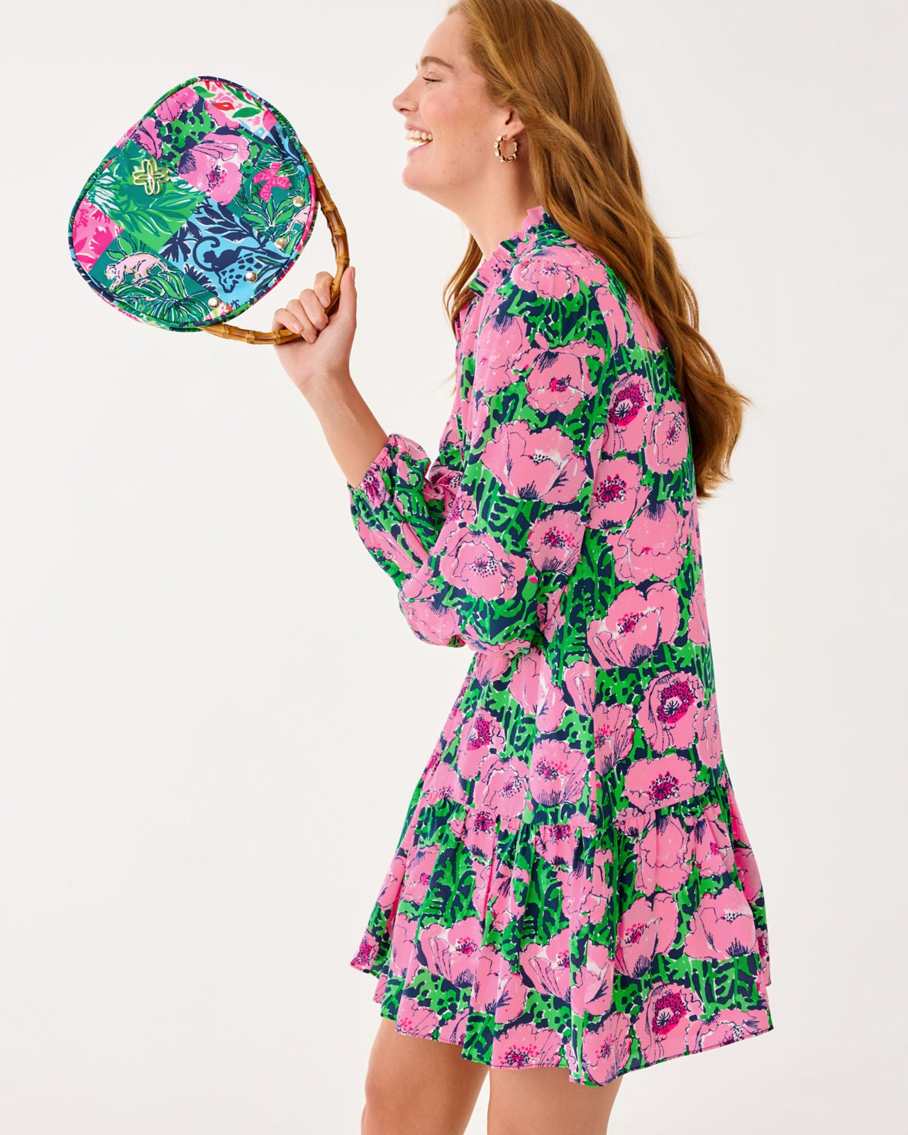 Evaline Silk Dress In Low Tide Navy Florrie