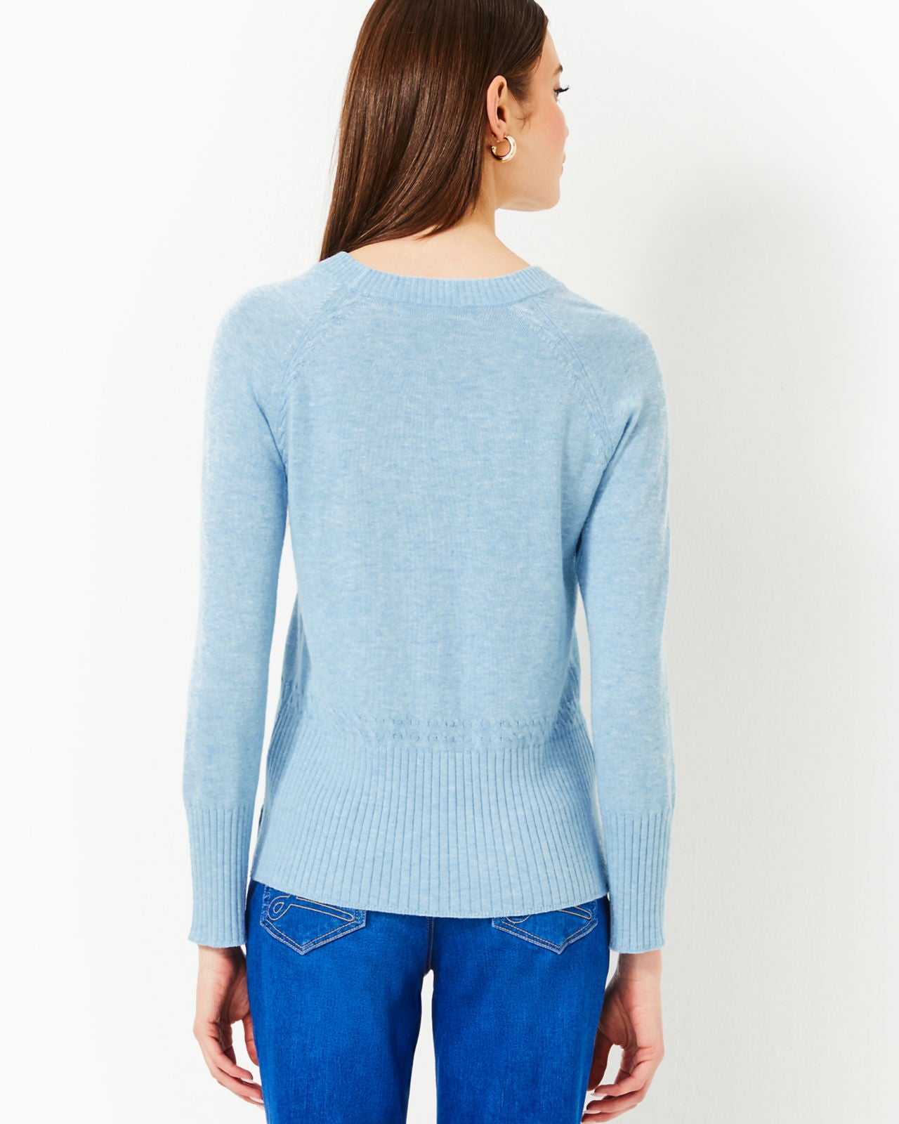 Salima Sweater In Heathered Bonaire Blue