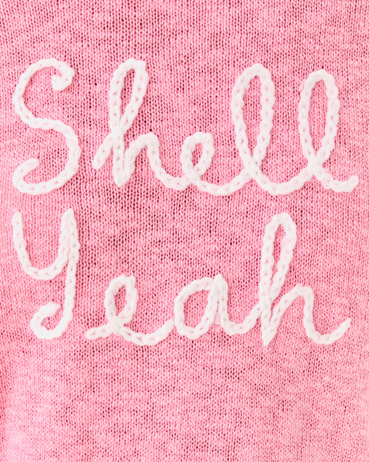 Tully Sweater In Conch Shell Pink Shell Yeah Embroidery
