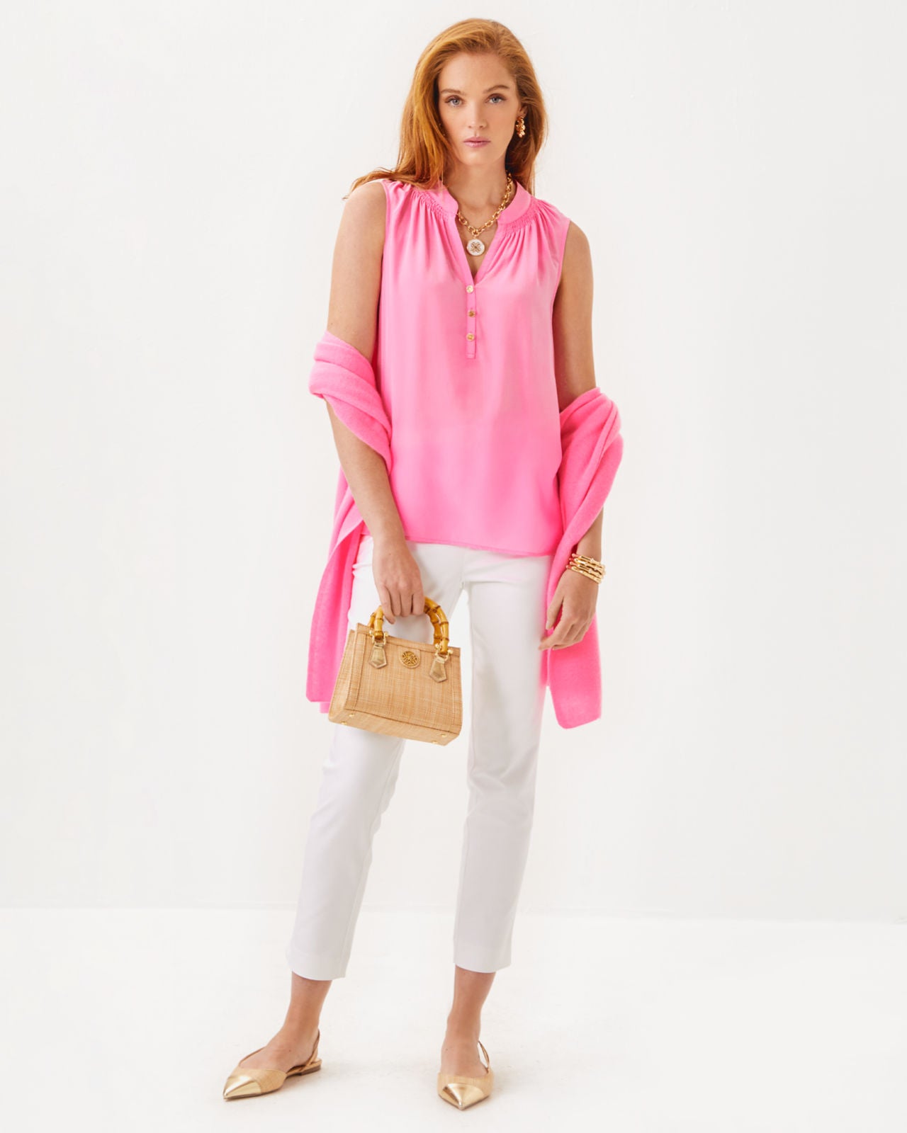 Sleeveless Elsa Top in Rousseau Pink