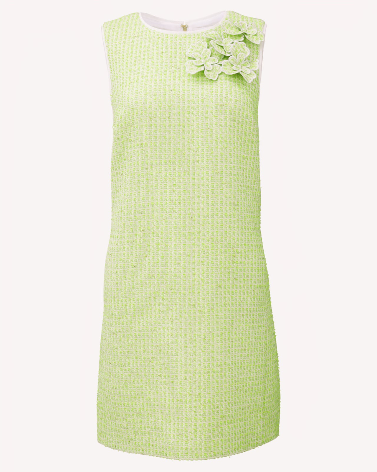 Edita Boucle Shift Dress In Crocodile Green Fantasy Boucle