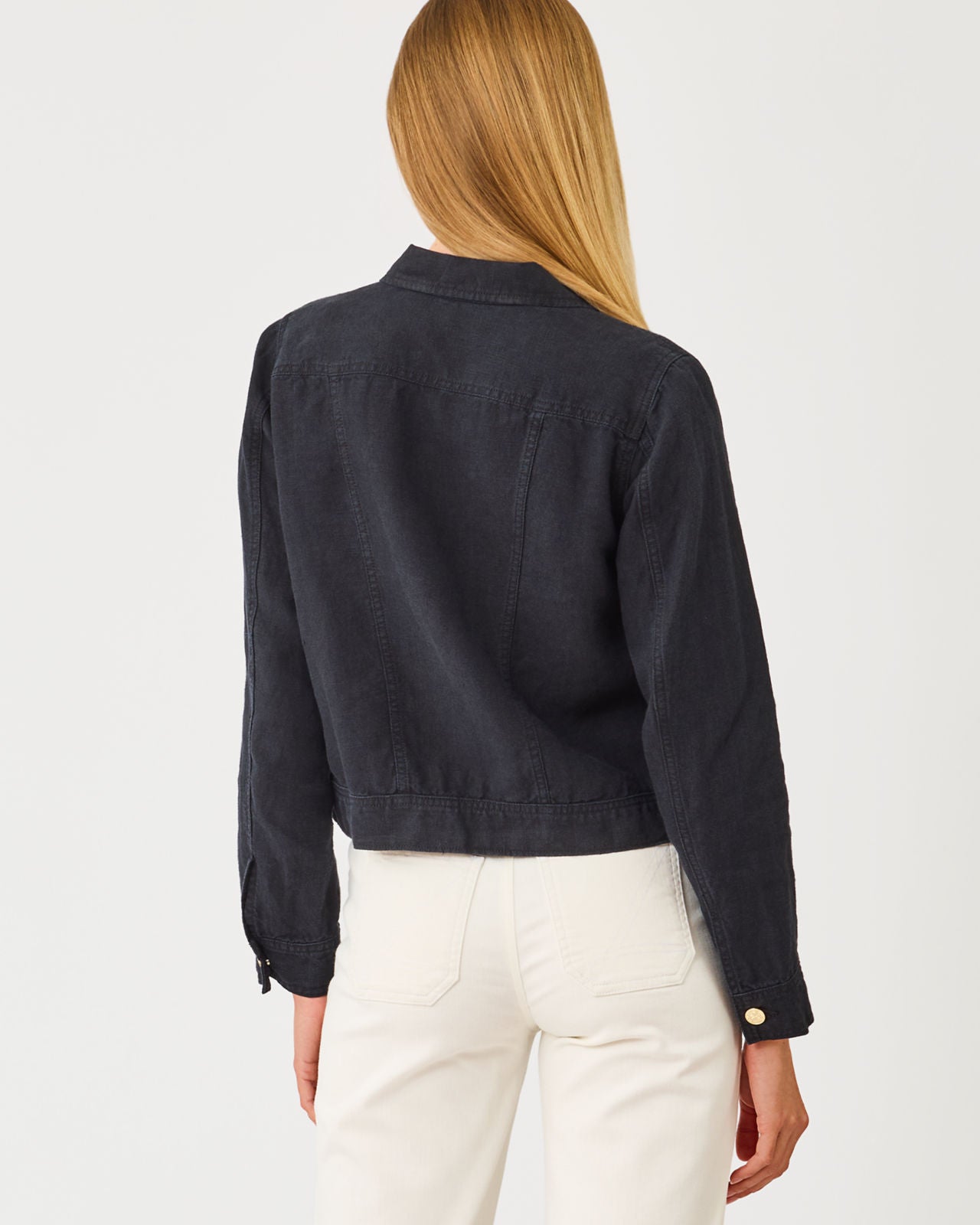 Seaspray Linen Jacket In Noir