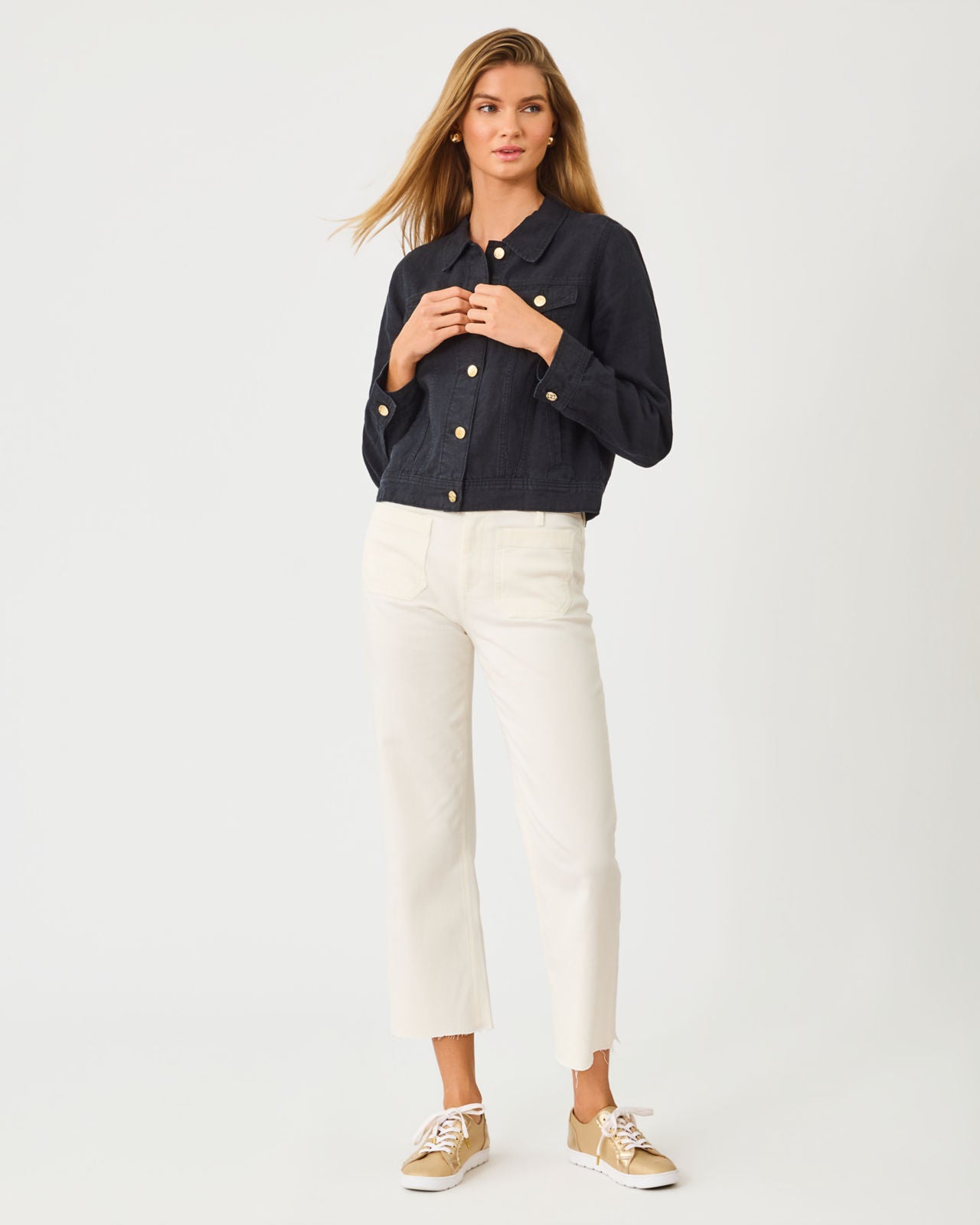 Seaspray Linen Jacket In Noir