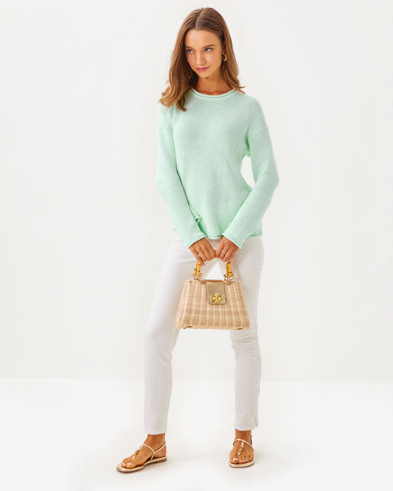 Lotan Sweater in Creme De Menthe Marl