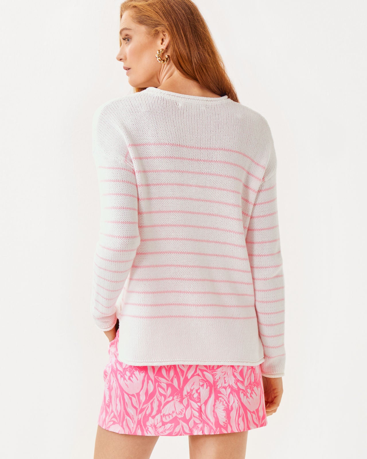 Lotan Sweater in Pink Muse Tidepool Stripe