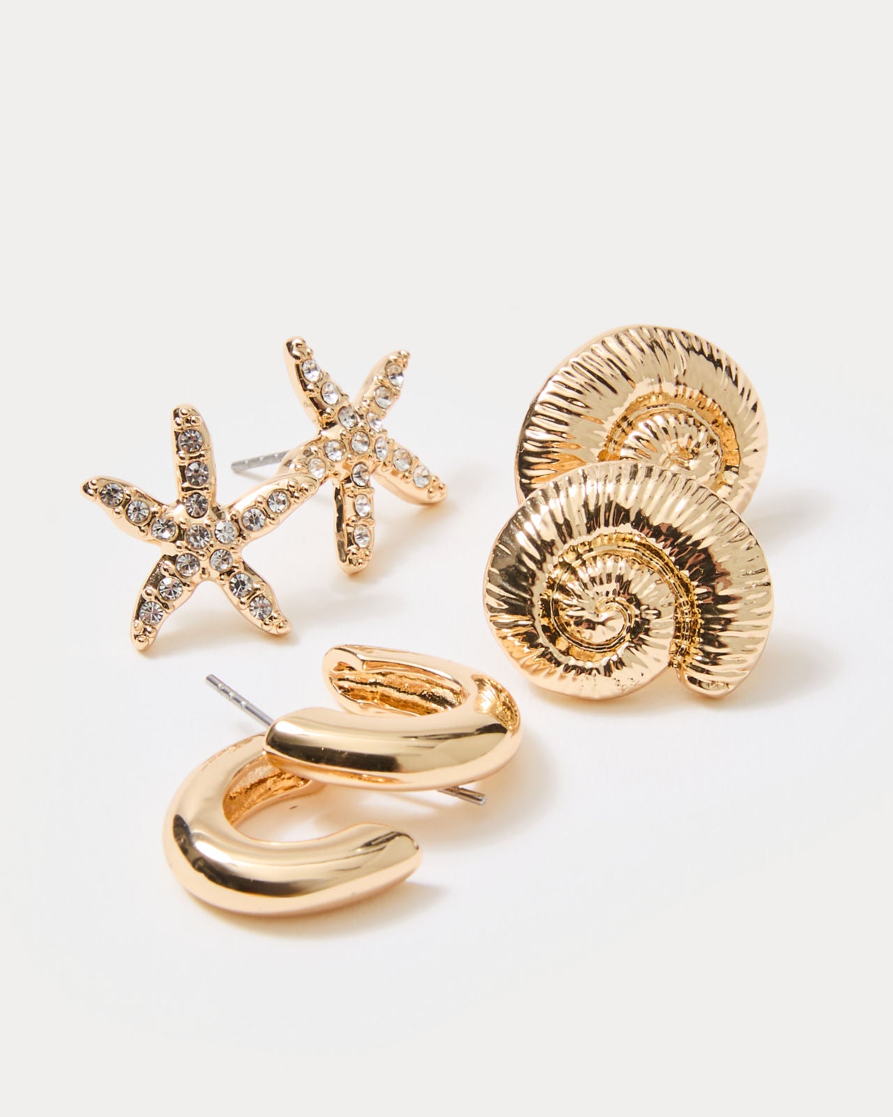 Sandsational Earring Set In Gold Metallic