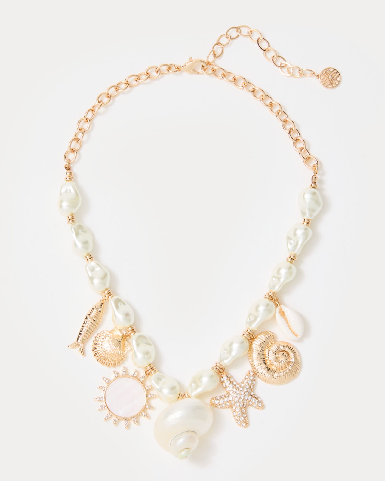 Summer Serenade Charm Necklace In Gold Metallic