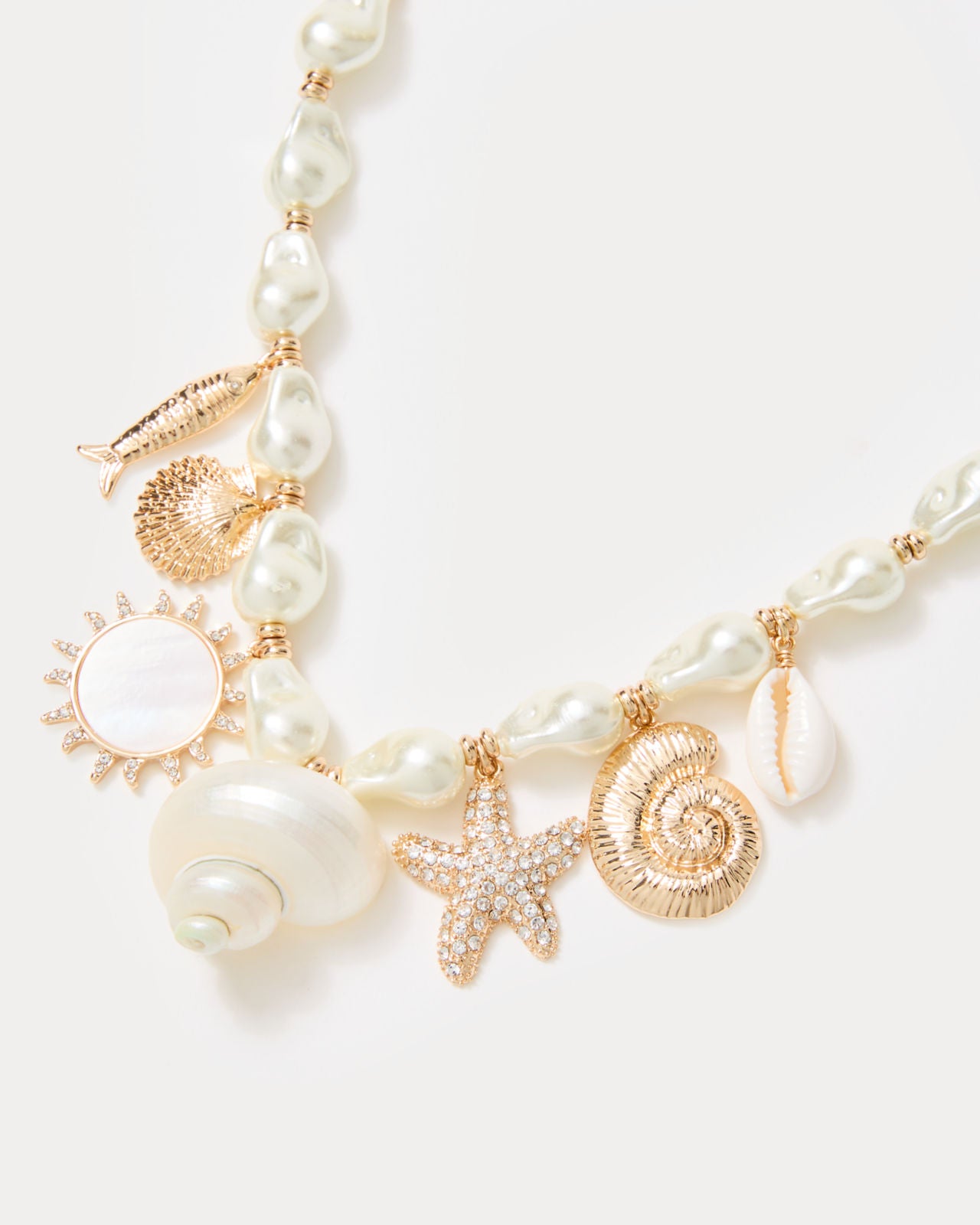 Summer Serenade Charm Necklace In Gold Metallic