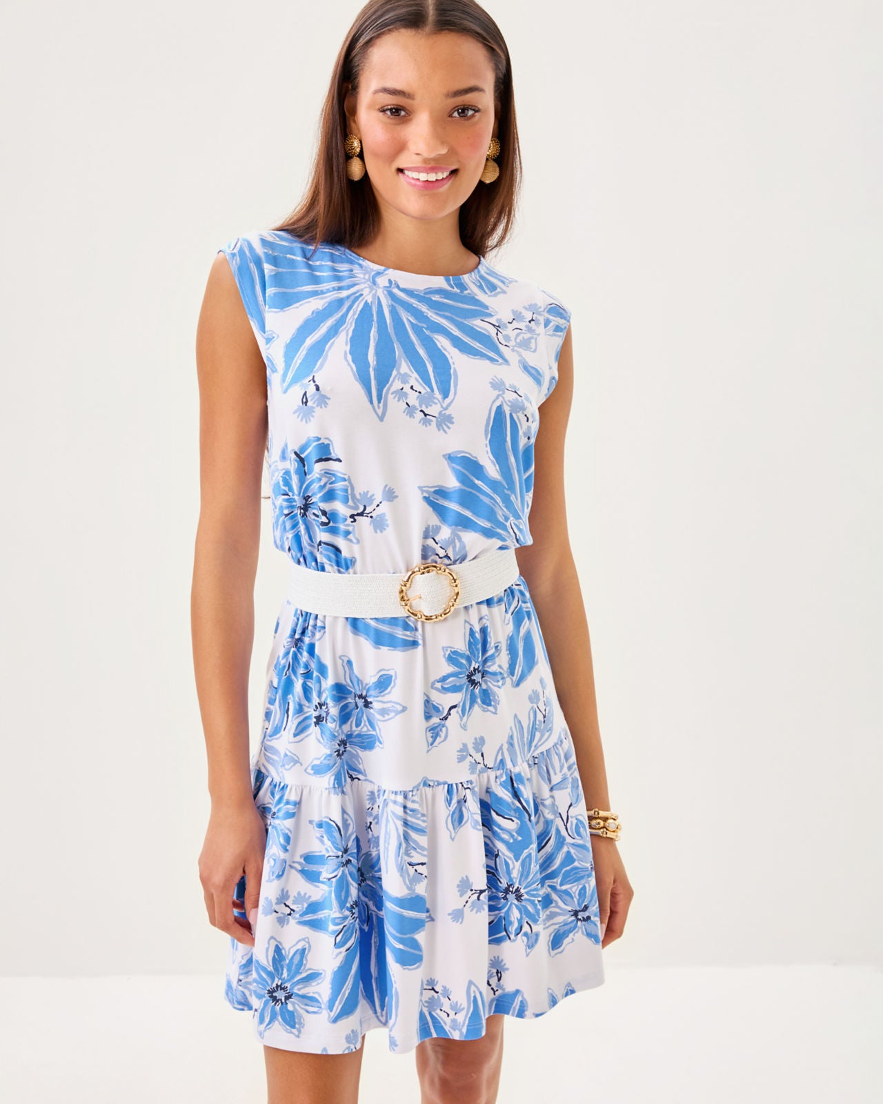 Danville Dress In Resort White Jet Set Jungle