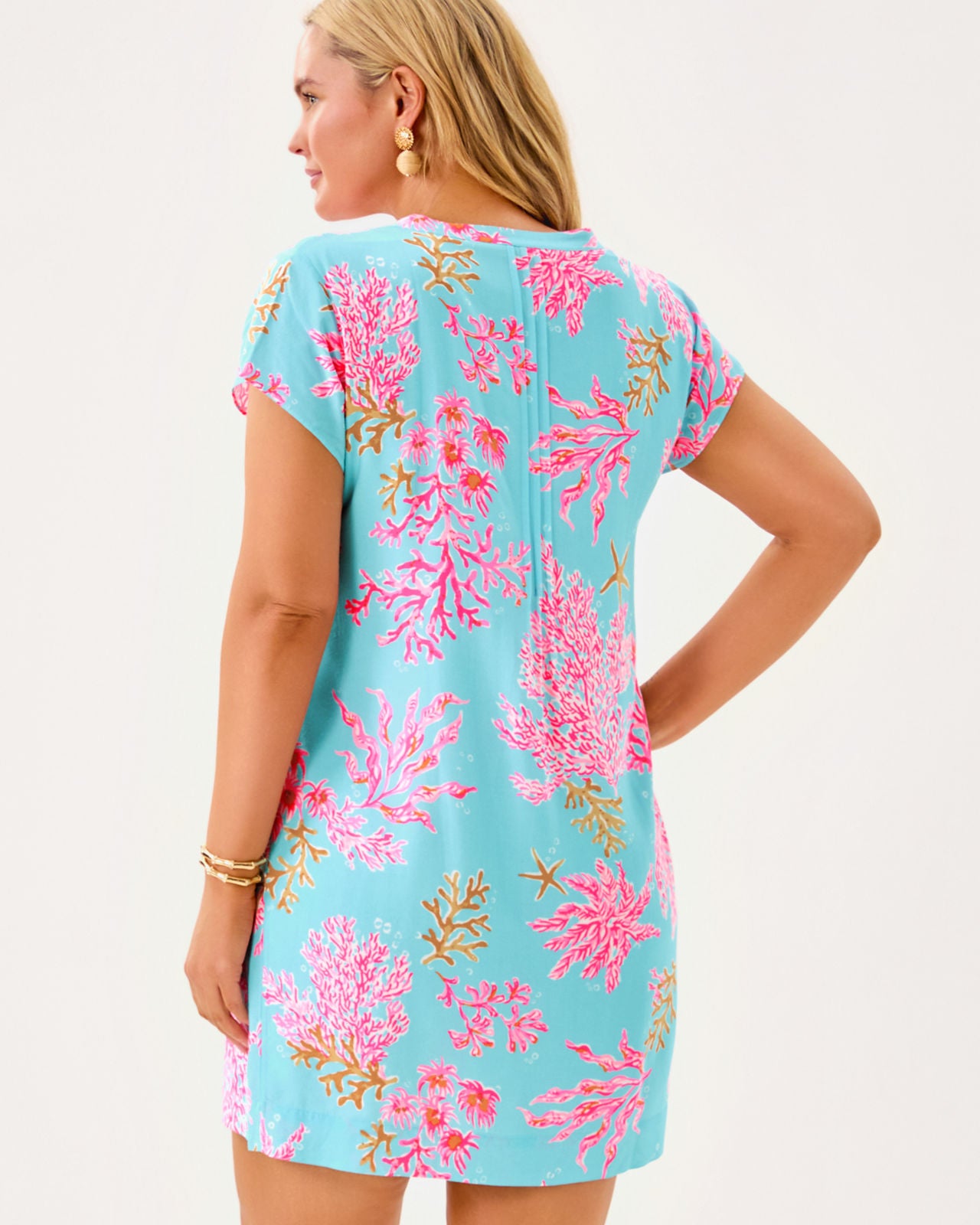 Ansella Tunic Dress In Multi Royal Coral