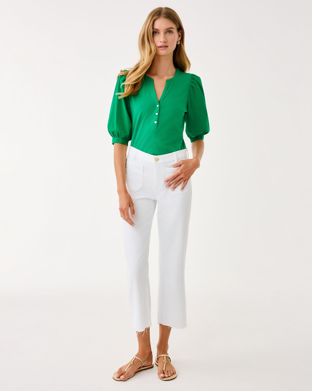 Ronson Knit Top In Bamboo Green