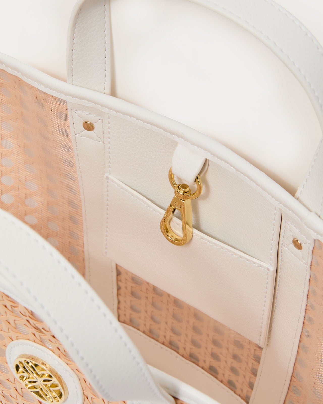 Mini Wintour Cane Bag In Sand Bar X Resort White