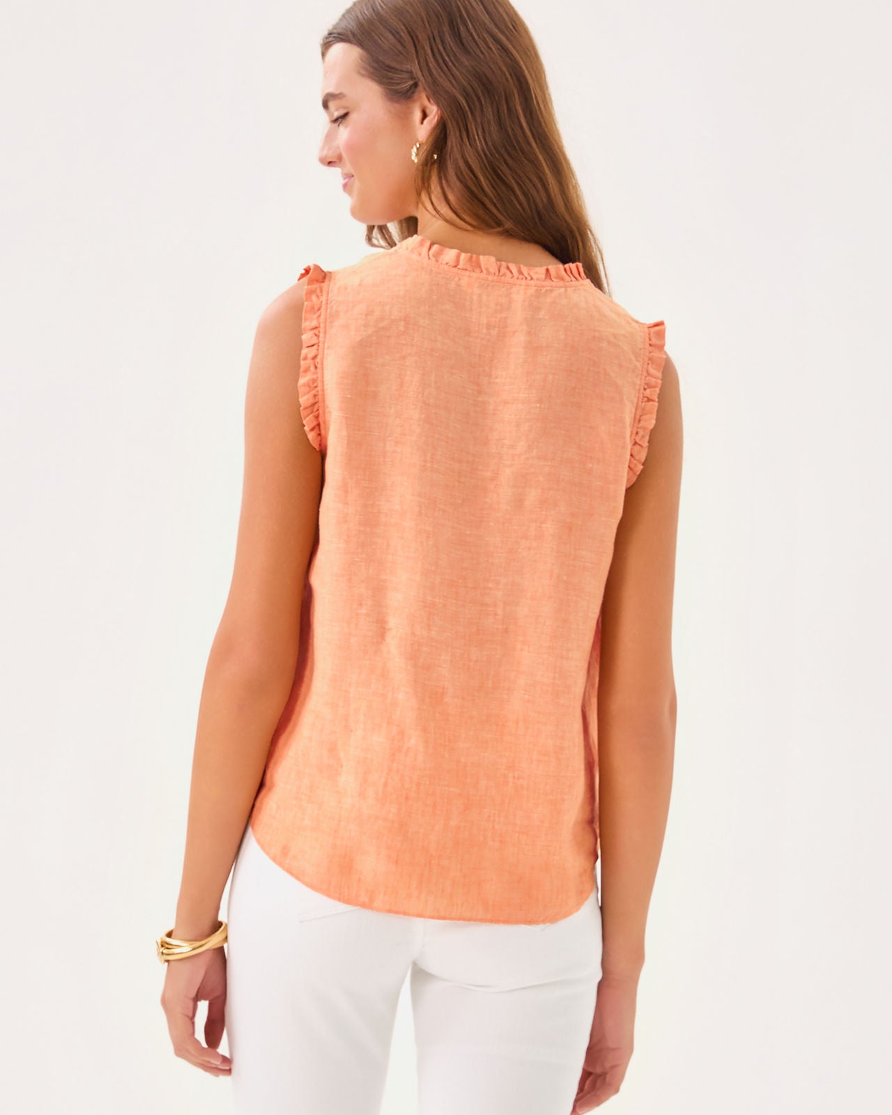 Kavalla Sleeveless Ruffle In Papaya